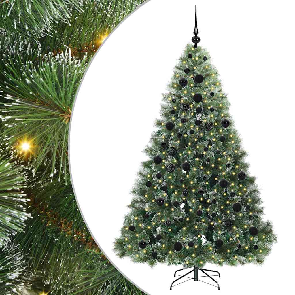 vidaXL Artificial Christmas Tree with 300 LEDs Green 180 cm PE and PVC - 52461