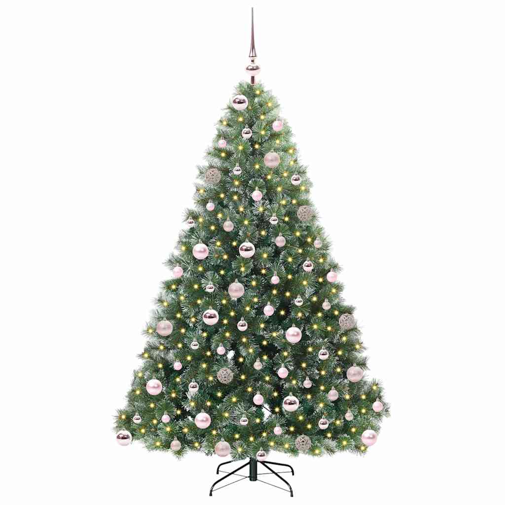 vidaXL Artificial Christmas Tree with 300 LEDs Green 180 cm PE and PVC - 52468