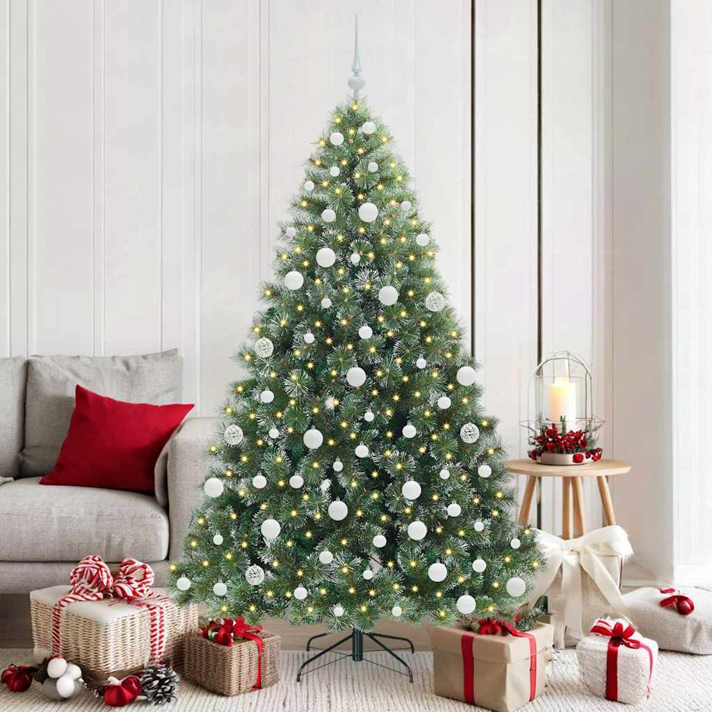 vidaXL Artificial Christmas Tree with 300 LEDs Green 180 cm PE and PVC - 52473