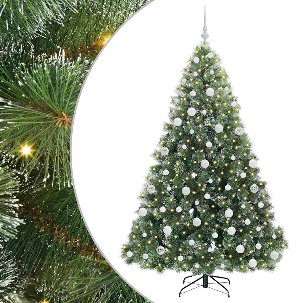 vidaXL Artificial Christmas Tree with 300 LEDs Green 180 cm PE and PVC - 52473