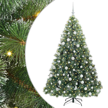 vidaXL Artificial Christmas Tree with 300 LEDs Green 180 cm PE and PVC - 52473