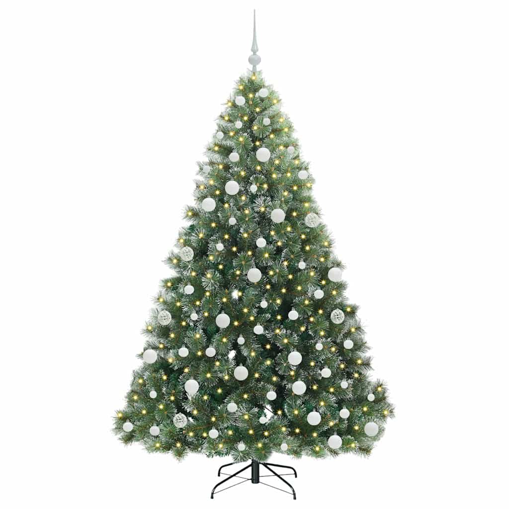 vidaXL Artificial Christmas Tree with 300 LEDs Green 180 cm PE and PVC - 52473