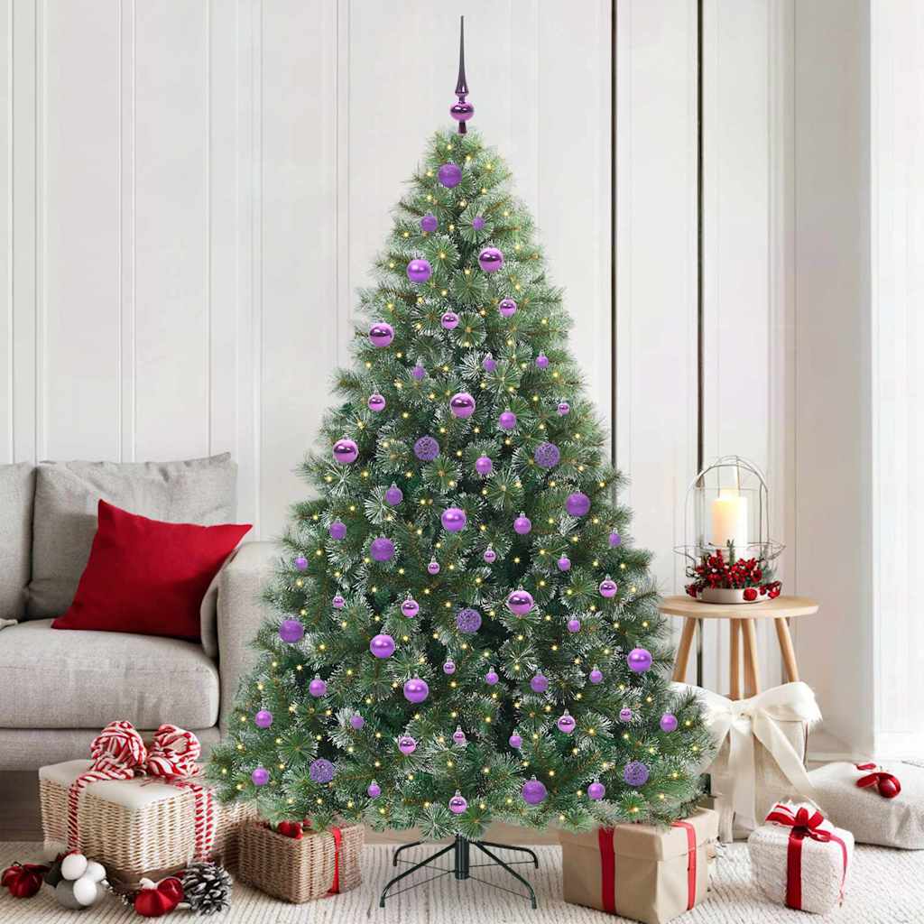 vidaXL Artificial Christmas Tree with 300 LEDs Green 180 cm PE and PVC - 52478