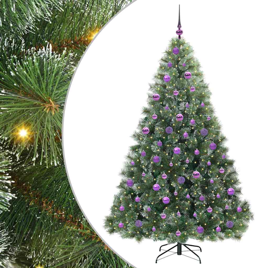 vidaXL Artificial Christmas Tree with 300 LEDs Green 180 cm PE and PVC - 52478