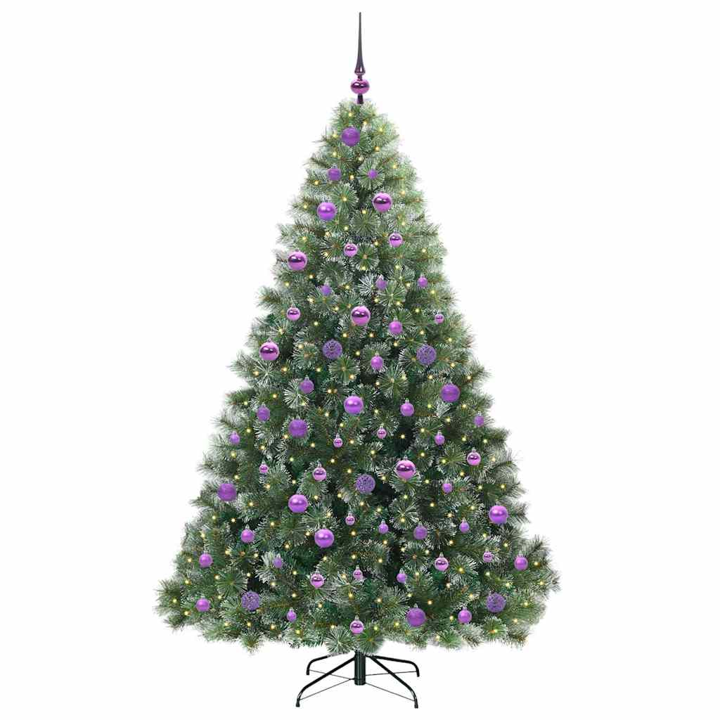 vidaXL Artificial Christmas Tree with 300 LEDs Green 180 cm PE and PVC - 52478