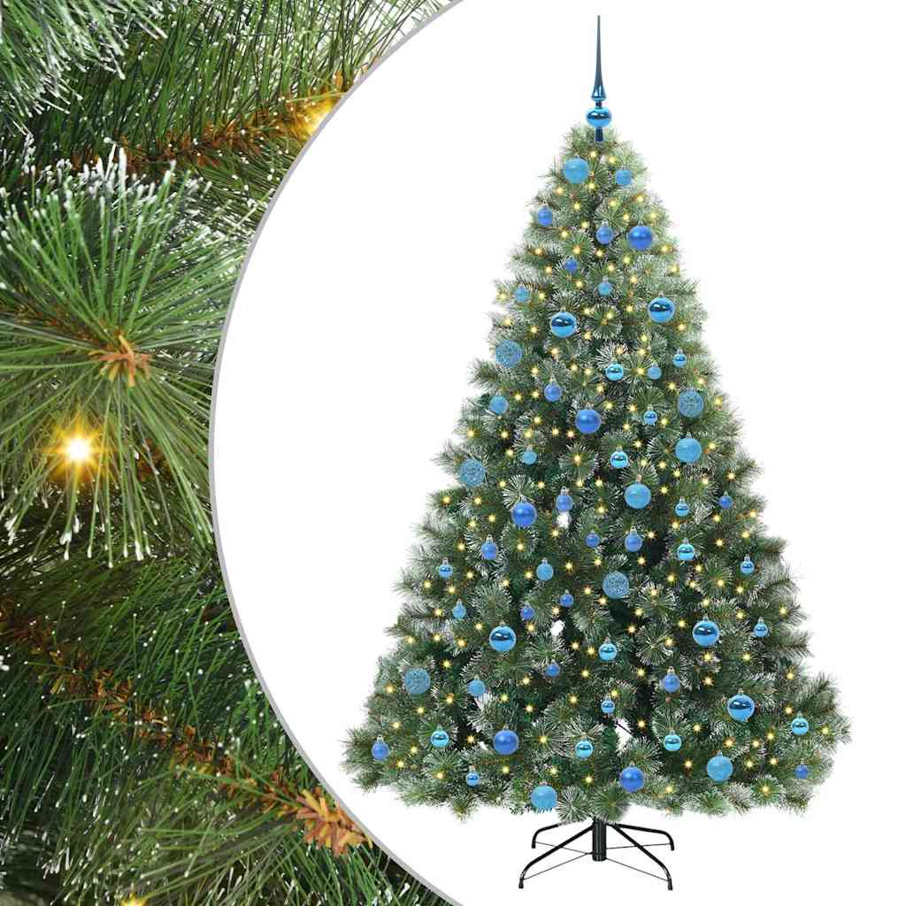 vidaXL Artificial Christmas Tree with 300 LEDs Green 180 cm PE and PVC - 52491