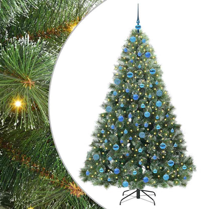 vidaXL Artificial Christmas Tree with 300 LEDs Green 180 cm PE and PVC - 52491