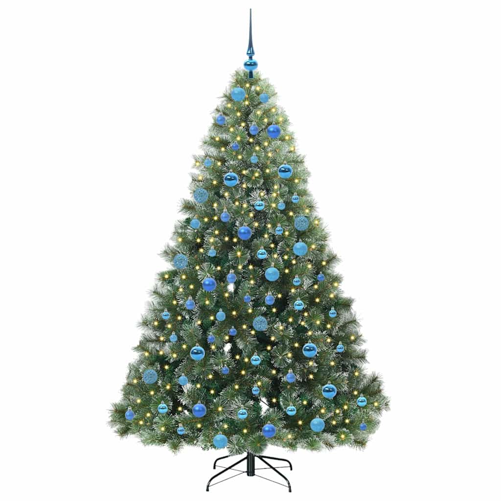 vidaXL Artificial Christmas Tree with 300 LEDs Green 180 cm PE and PVC - 52491