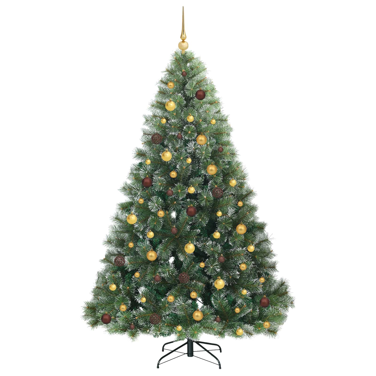vidaXL Artificial Christmas Tree with 300 LEDs Green 210 cm PE and PVC - 52507