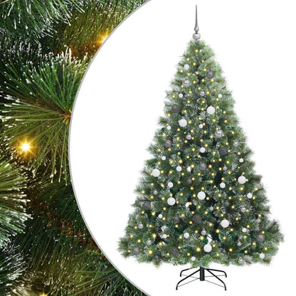 vidaXL Artificial Christmas Tree with 300 LEDs Green 210 cm PE and PVC - 52514