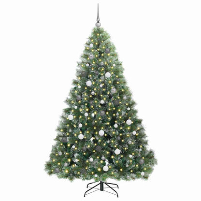 vidaXL Artificial Christmas Tree with 300 LEDs Green 210 cm PE and PVC - 52514