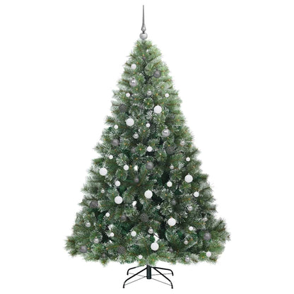 vidaXL Artificial Christmas Tree with 300 LEDs Green 210 cm PE and PVC - 52514
