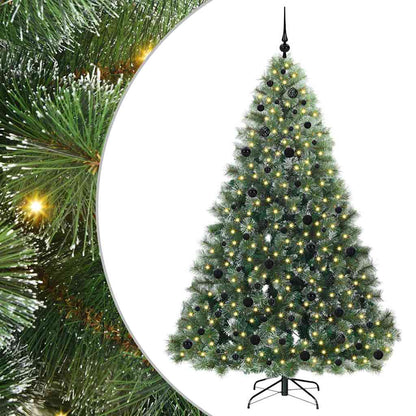 vidaXL Artificial Christmas Tree with 300 LEDs Green 210 cm PE and PVC - 52518