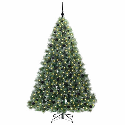 vidaXL Artificial Christmas Tree with 300 LEDs Green 210 cm PE and PVC - 52518