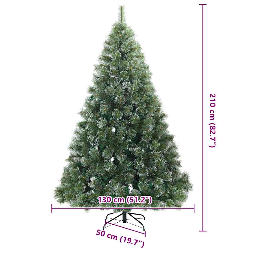 vidaXL Artificial Christmas Tree with 300 LEDs Green 210 cm PE and PVC - 52518