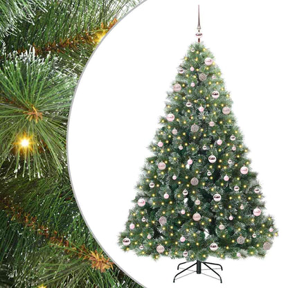 vidaXL Artificial Christmas Tree with 300 LEDs Green 210 cm PE and PVC - 52529