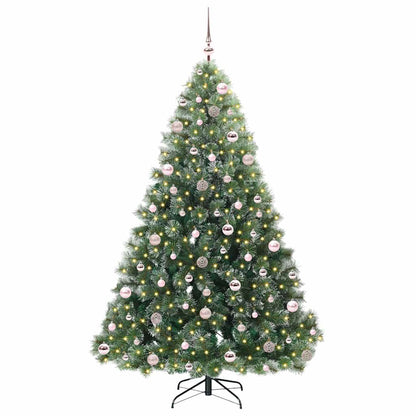vidaXL Artificial Christmas Tree with 300 LEDs Green 210 cm PE and PVC - 52529