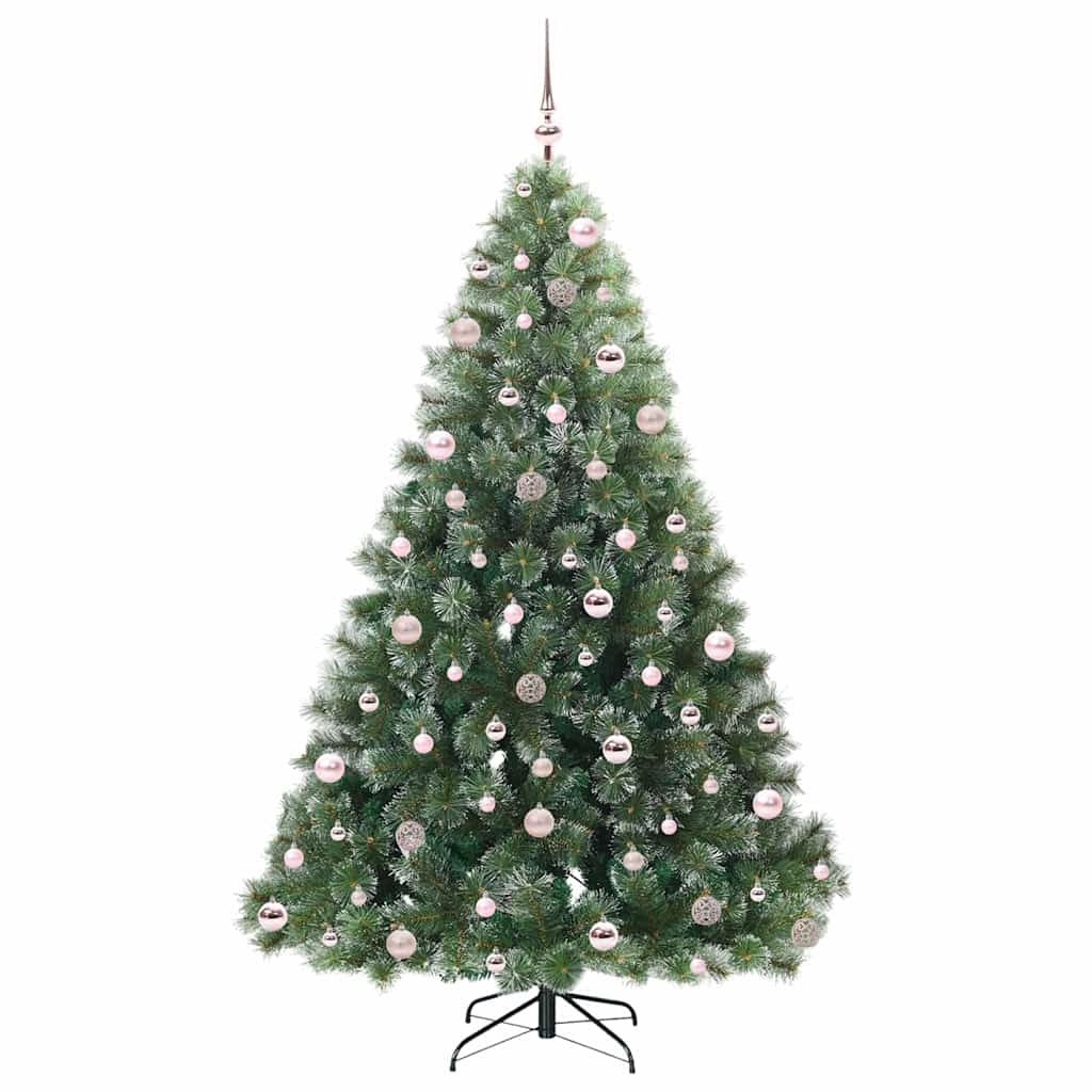 vidaXL Artificial Christmas Tree with 300 LEDs Green 210 cm PE and PVC - 52529