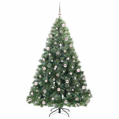 vidaXL Artificial Christmas Tree with 300 LEDs Green 210 cm PE and PVC - 52529