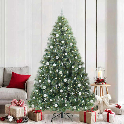 vidaXL Artificial Christmas Tree with 300 LEDs Green 210 cm PE and PVC - 52540