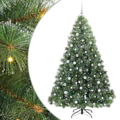 vidaXL Artificial Christmas Tree with 300 LEDs Green 210 cm PE and PVC - 52540