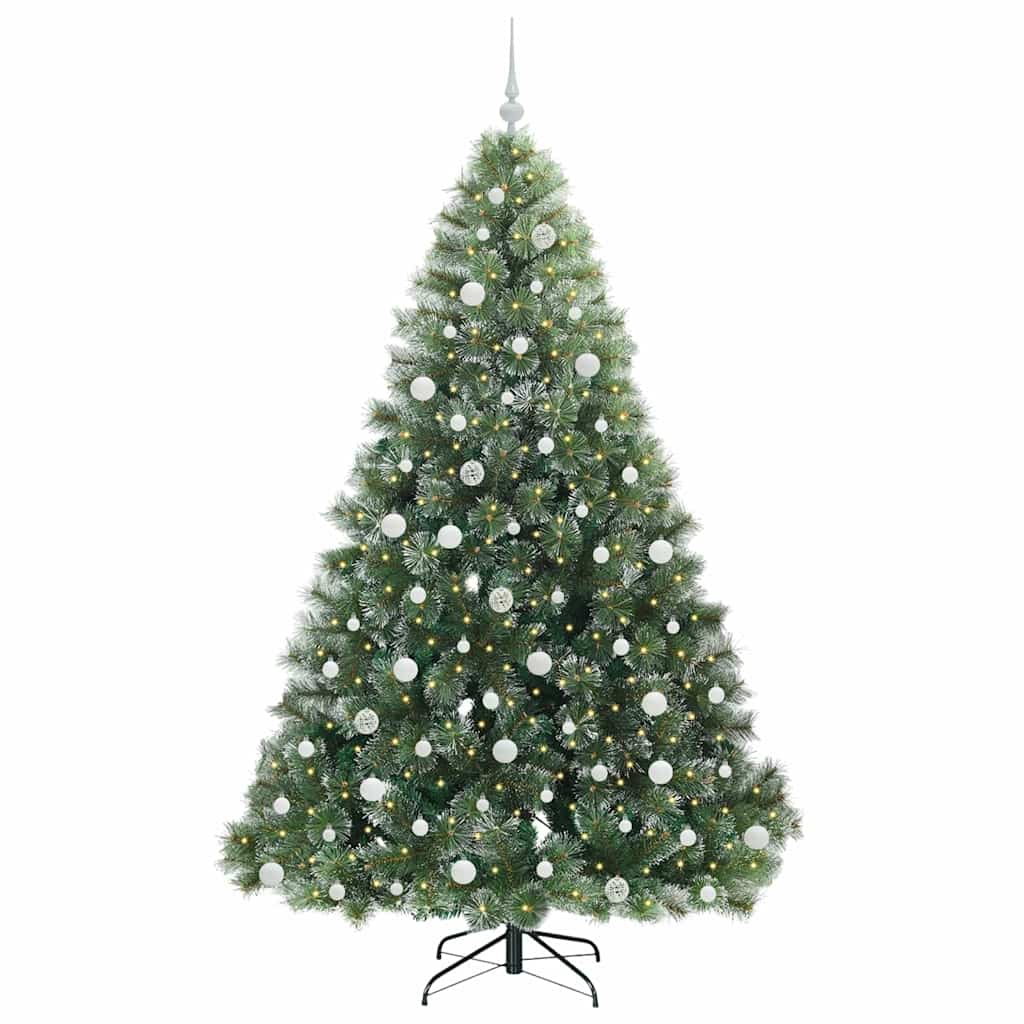 vidaXL Artificial Christmas Tree with 300 LEDs Green 210 cm PE and PVC - 52540
