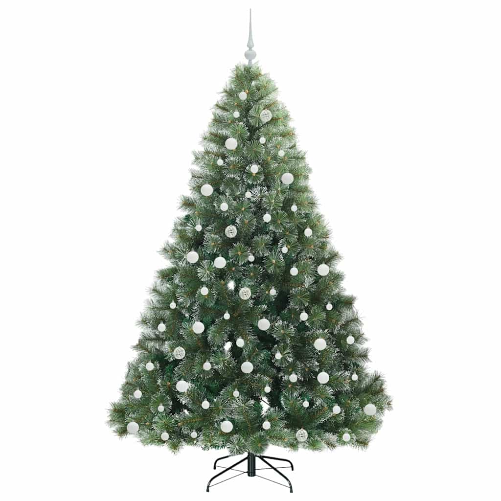 vidaXL Artificial Christmas Tree with 300 LEDs Green 210 cm PE and PVC - 52540
