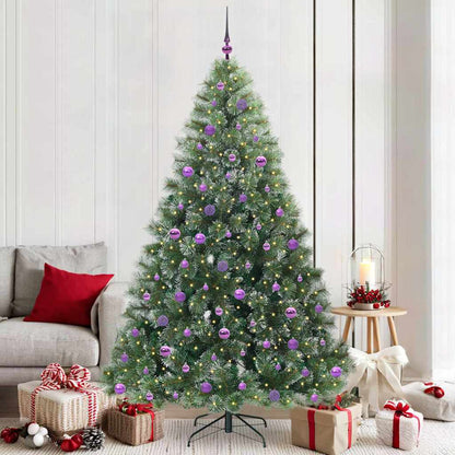 vidaXL Artificial Christmas Tree with 300 LEDs Green 210 cm PE and PVC - 52544