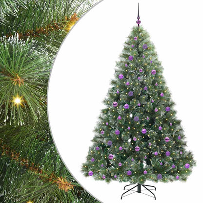 vidaXL Artificial Christmas Tree with 300 LEDs Green 210 cm PE and PVC - 52544