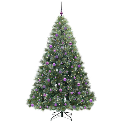 vidaXL Artificial Christmas Tree with 300 LEDs Green 210 cm PE and PVC - 52544