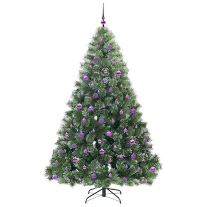 vidaXL Artificial Christmas Tree with 300 LEDs Green 210 cm PE and PVC - 52544