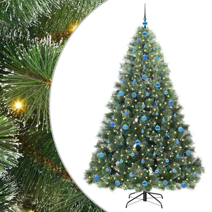 vidaXL Artificial Christmas Tree with 300 LEDs Green 210 cm PE and PVC - 52557