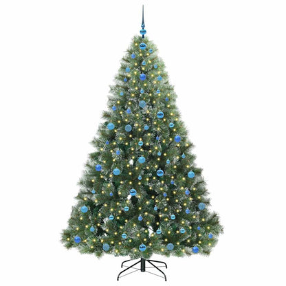 vidaXL Artificial Christmas Tree with 300 LEDs Green 210 cm PE and PVC - 52557