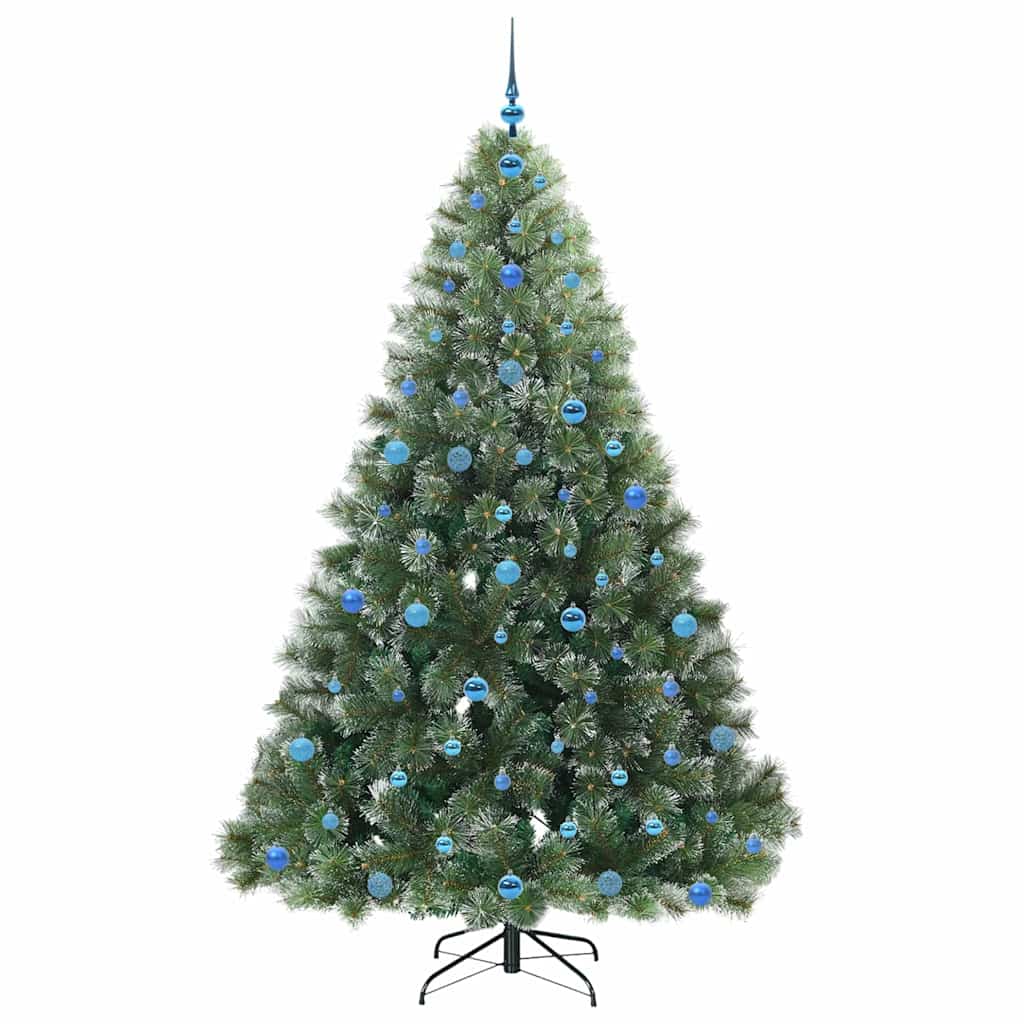 vidaXL Artificial Christmas Tree with 300 LEDs Green 210 cm PE and PVC - 52557