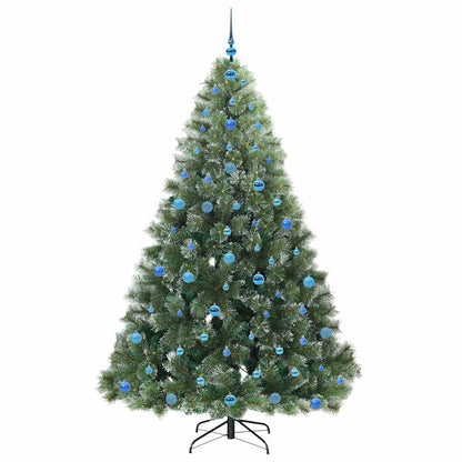 vidaXL Artificial Christmas Tree with 300 LEDs Green 210 cm PE and PVC - 52557