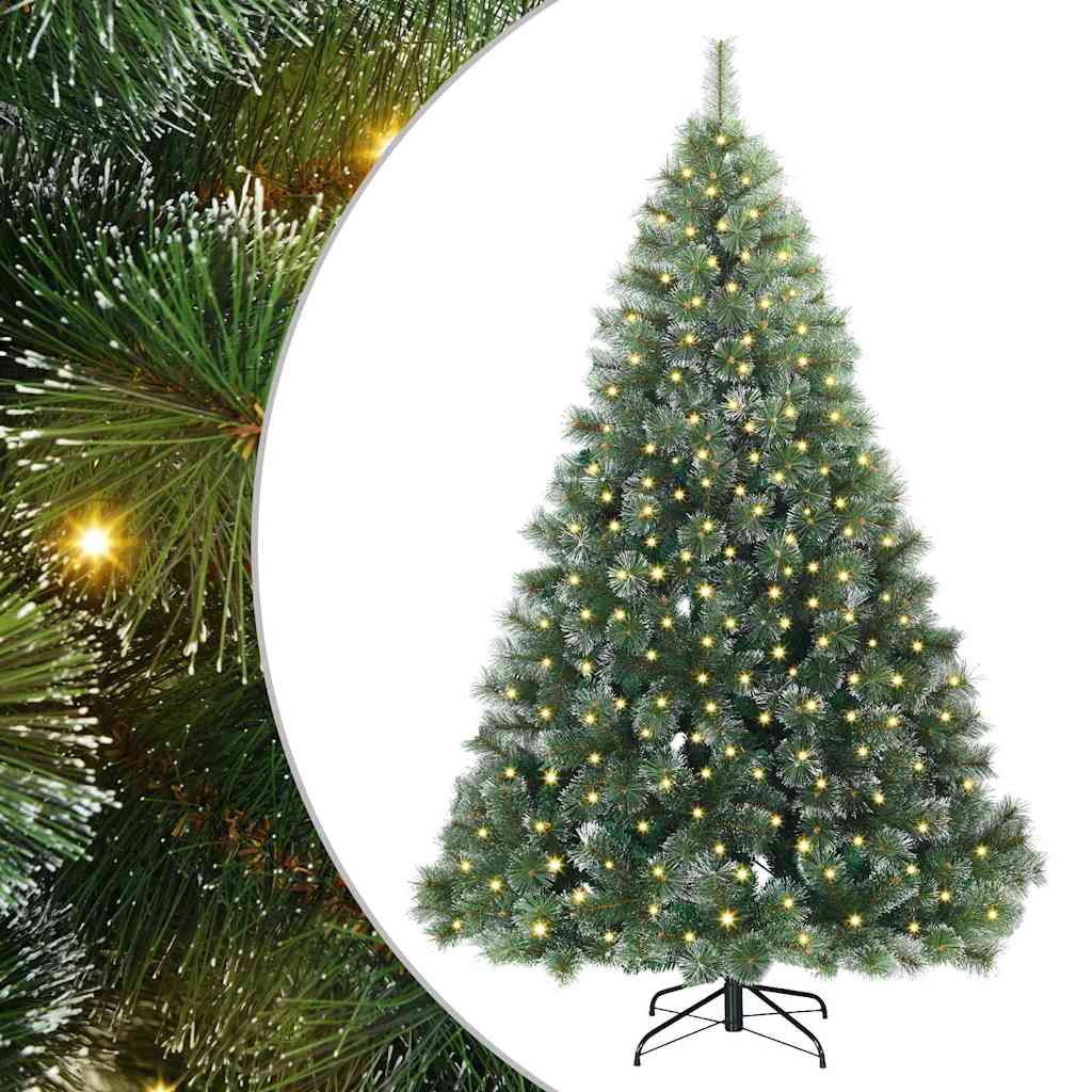 vidaXL Artificial Christmas Tree with 300 LEDs Green 240 cm PE and PVC - 52558