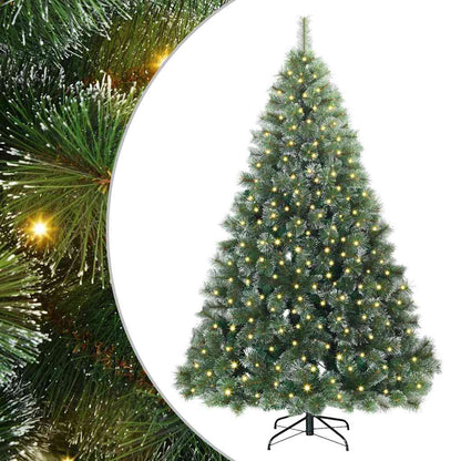vidaXL Artificial Christmas Tree with 300 LEDs Green 240 cm PE and PVC - 52558