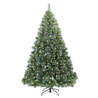 vidaXL Artificial Christmas Tree with 300 LEDs Green 240 cm PE and PVC - 52558