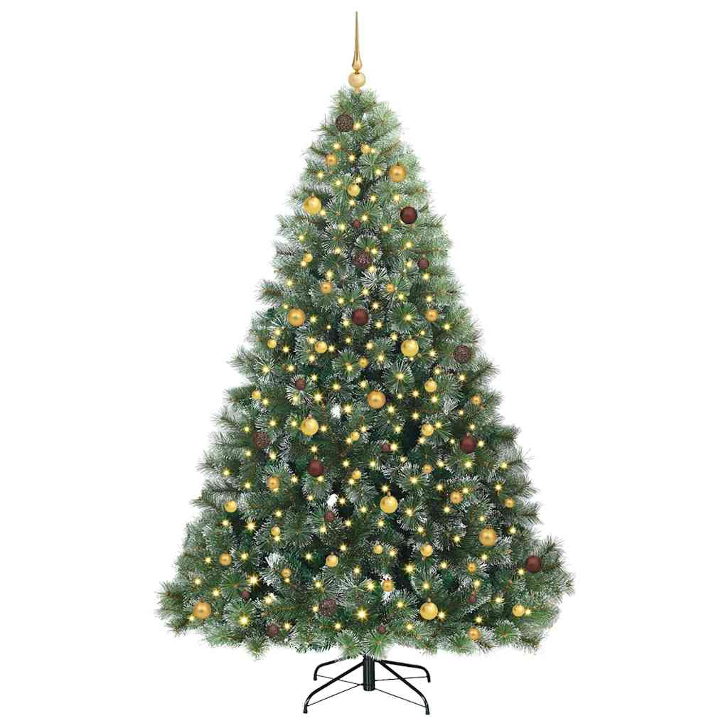 vidaXL Artificial Christmas Tree with 300 LEDs Green 240 cm PE and PVC - 52571