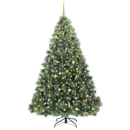 vidaXL Artificial Christmas Tree with 300 LEDs Green 240 cm PE and PVC - 52571