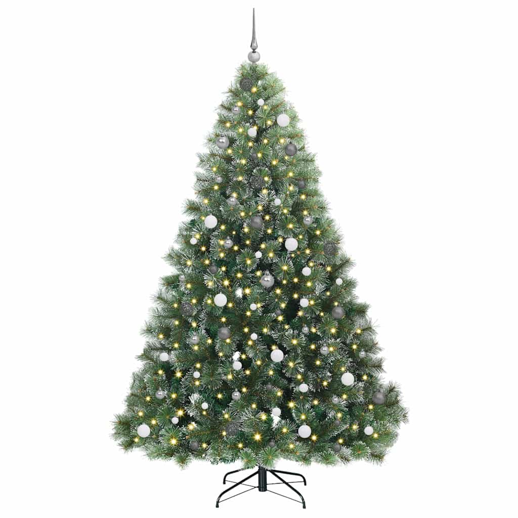 vidaXL Artificial Christmas Tree with 300 LEDs Green 240 cm PE and PVC - 52580