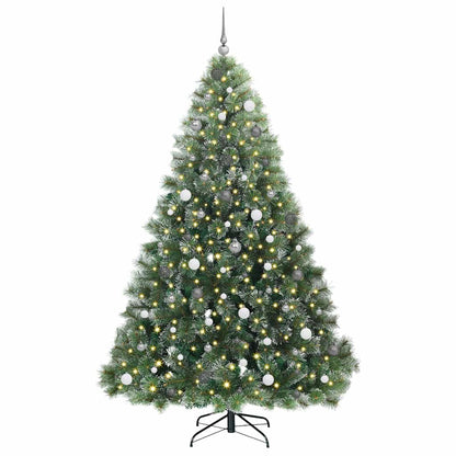 vidaXL Artificial Christmas Tree with 300 LEDs Green 240 cm PE and PVC - 52580