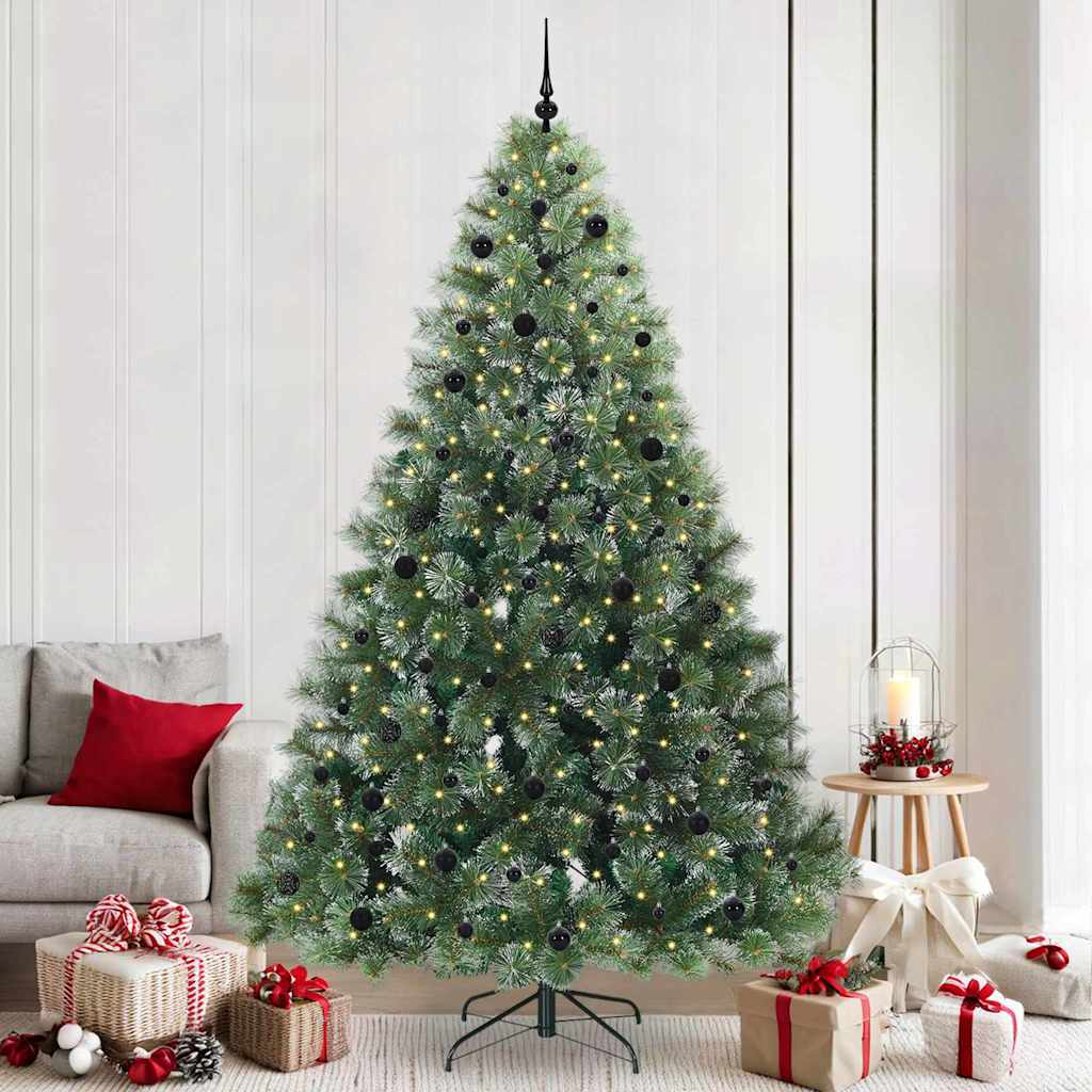 vidaXL Artificial Christmas Tree with 300 LEDs Green 240 cm PE and PVC - 52584
