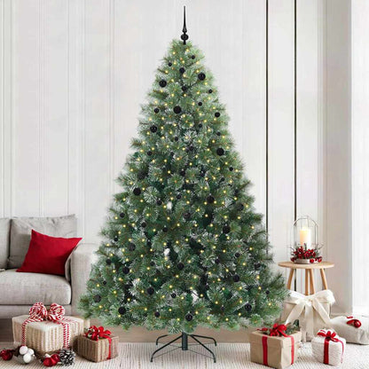 vidaXL Artificial Christmas Tree with 300 LEDs Green 240 cm PE and PVC - 52584