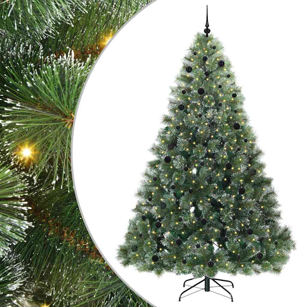 vidaXL Artificial Christmas Tree with 300 LEDs Green 240 cm PE and PVC - 52584