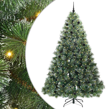 vidaXL Artificial Christmas Tree with 300 LEDs Green 240 cm PE and PVC - 52584