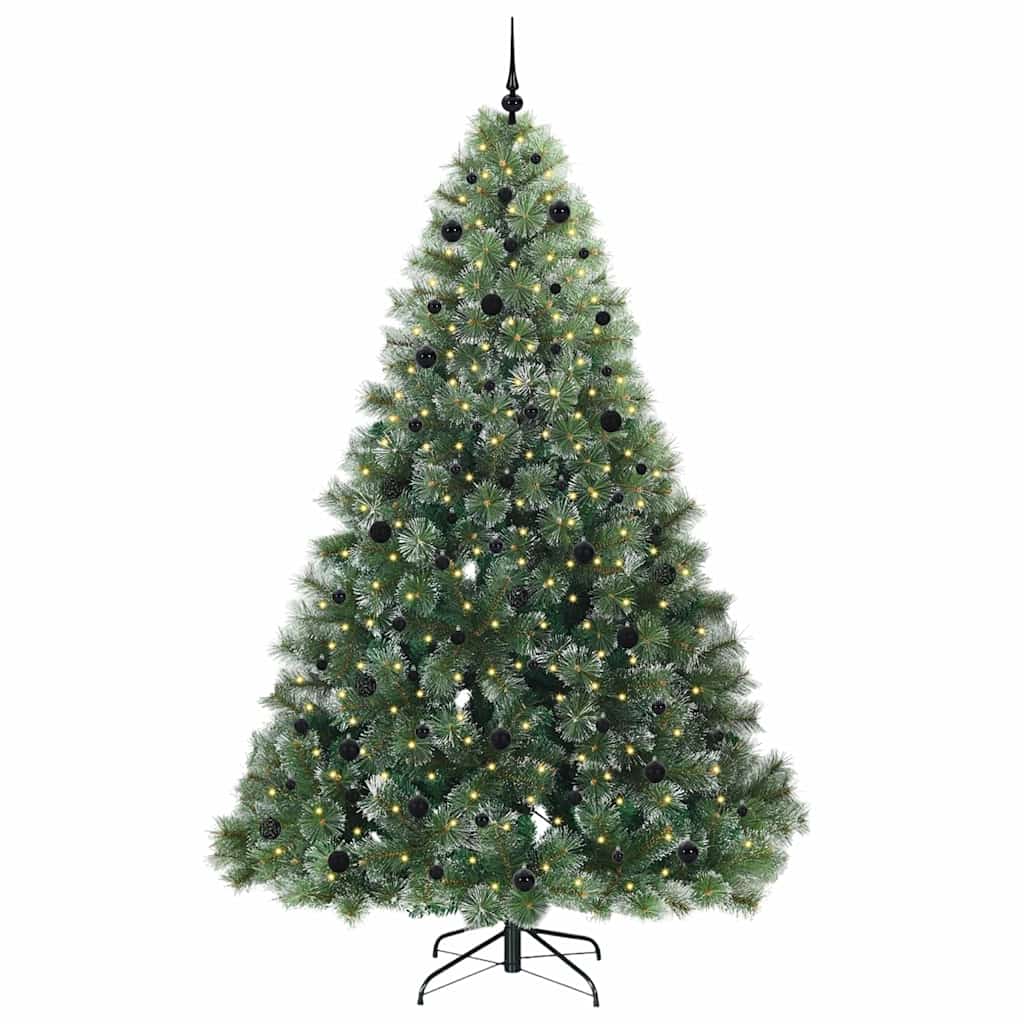 vidaXL Artificial Christmas Tree with 300 LEDs Green 240 cm PE and PVC - 52584