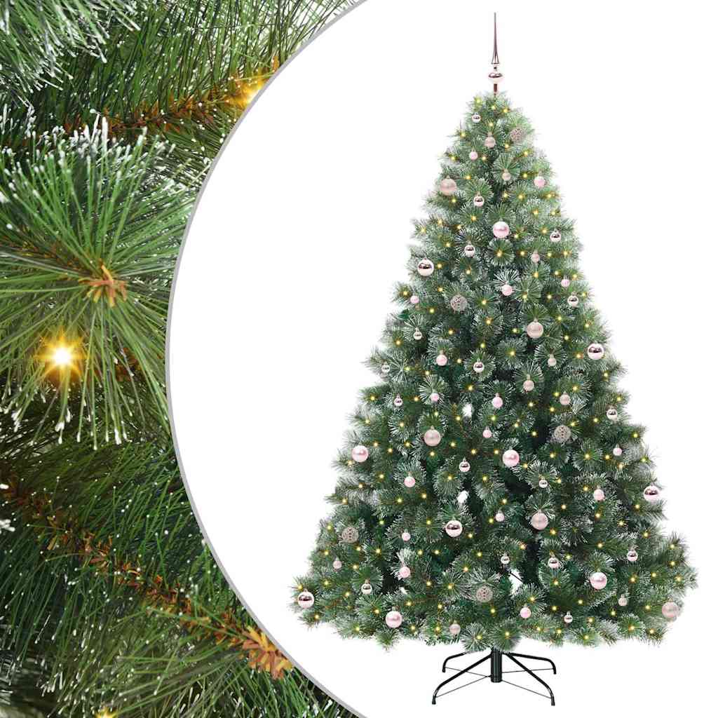 vidaXL Artificial Christmas Tree with 300 LEDs Green 240 cm PE and PVC - 52586