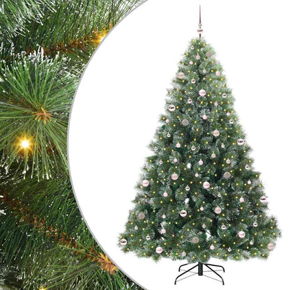 vidaXL Artificial Christmas Tree with 300 LEDs Green 240 cm PE and PVC - 52586
