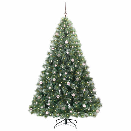 vidaXL Artificial Christmas Tree with 300 LEDs Green 240 cm PE and PVC - 52586